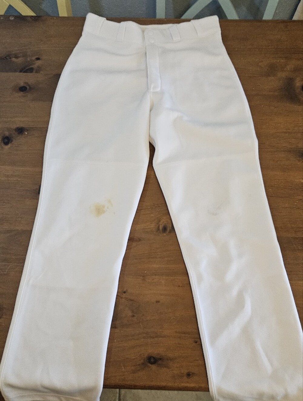 Majestic Youth Baseball Pants Straight Leg Open Cuff White Youth Large - Stains